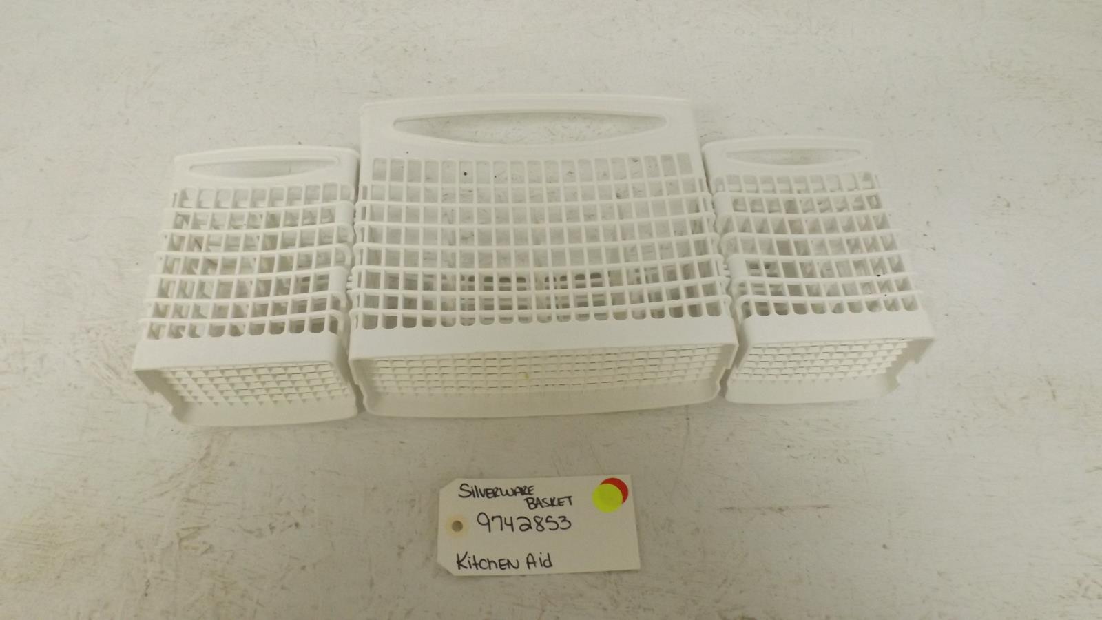 KITCHEN AID DISHWASHER 9742853 SIVERWARE BASKET (USED) KITCHEN AID DISHWASHER 9742853 SIVERWARE BASKET (USED)